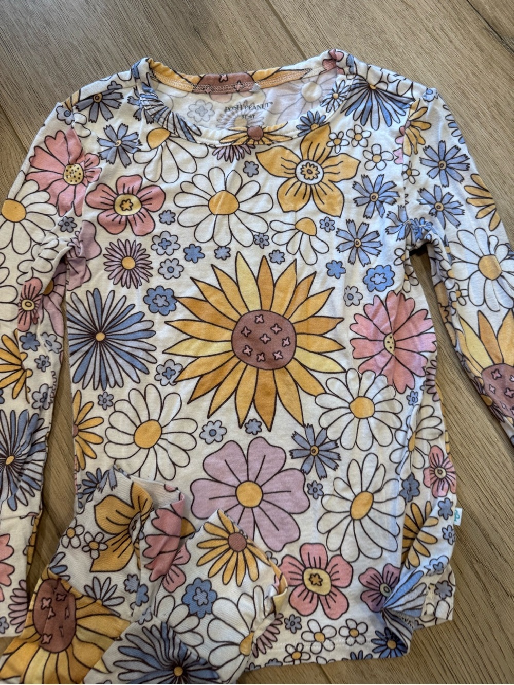POSH PEANUT 2 piece bamboo pjs; floral pjs; toddler pjs - Picture 2 of 6